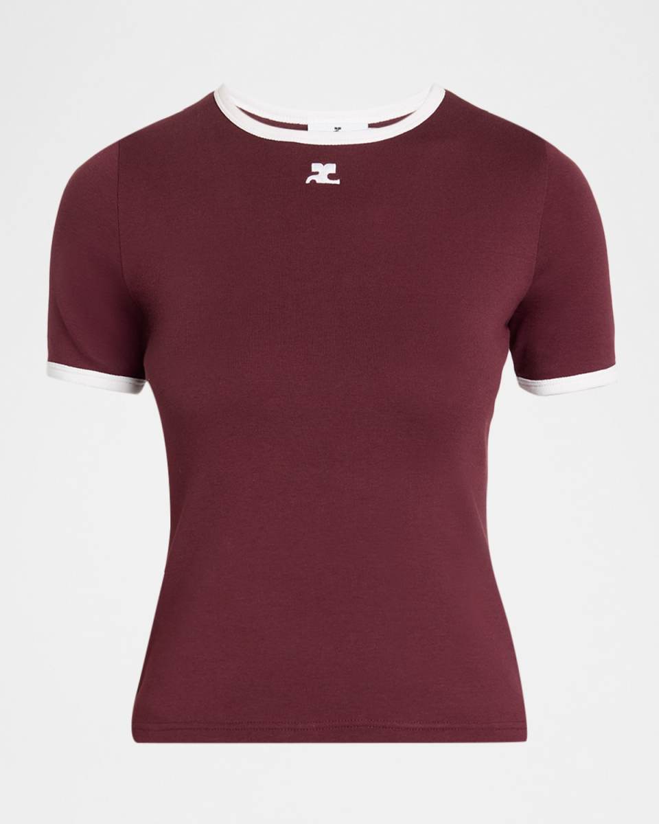 Contrast Trim Short-Sleeve T-Shirt